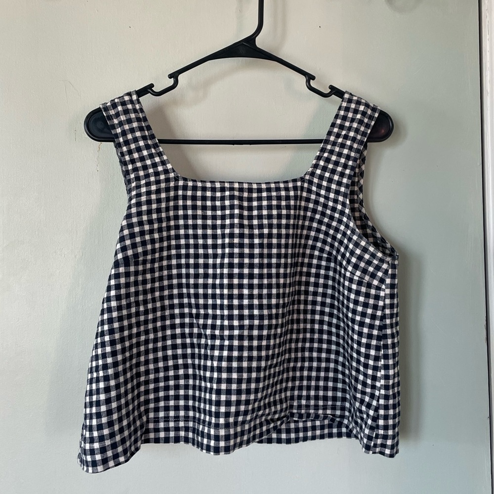 Linen Cotton Square Neck Uniqlo Crop Top